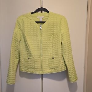 Chico's Soft Lime Quilted Jacket